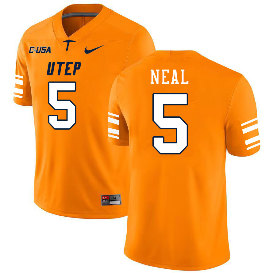 Men-Youth #5 James Neal UTEP Miners 2023 College Football Jerseys Stitched-Orange